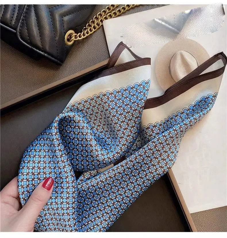 100% Echter Seidenschal für Damen, Neues Bandana, Quadratischer Schal, Wickeltuch, Eleganter Frühlings-Mode-Luxus-Hochwertiger Hijab 53cm – Detail 13