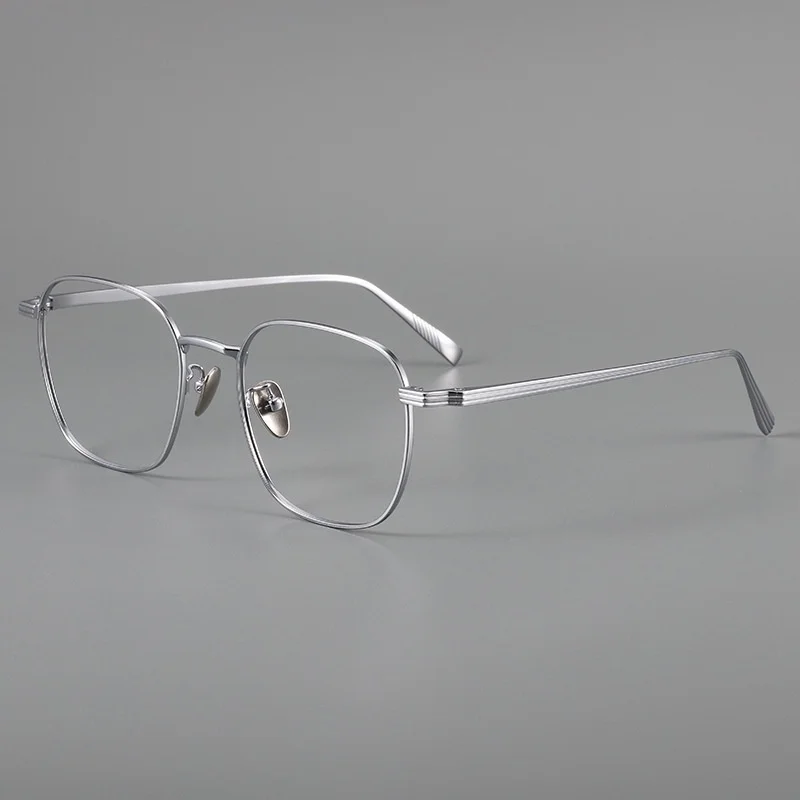 Pure Titanium Glasses Frame Business Polygonal Square Men's Glasses Frame Ultra-light Optical Prescription Glasses For Men 19013