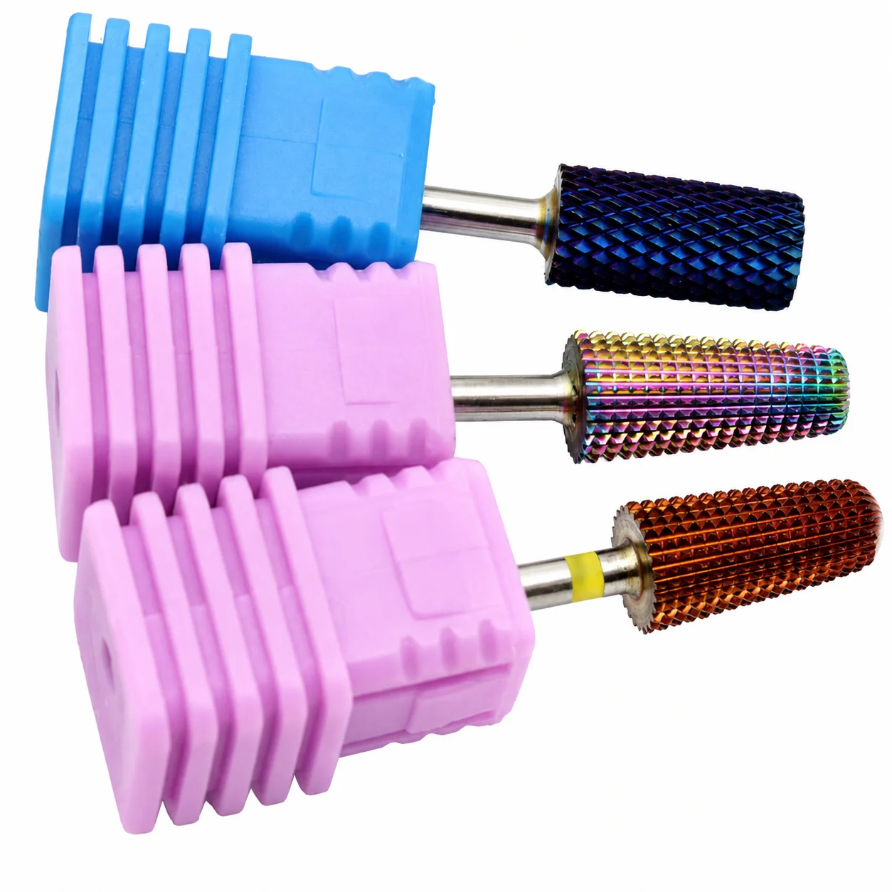 1Pcs 5in1 Tungsten Carbide Nail Drill Bit with 3/32" Shank Rainbow Coated Rotary Burr for Gel Polish And Acrylic Nail Remova