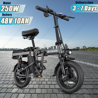 ENGWE T14 Electric Bicycle Folding 250W Powerful Motor 48V10AH Removable Battery Aluminum Alloy Ebike 14*2 In Tire Electric Bike