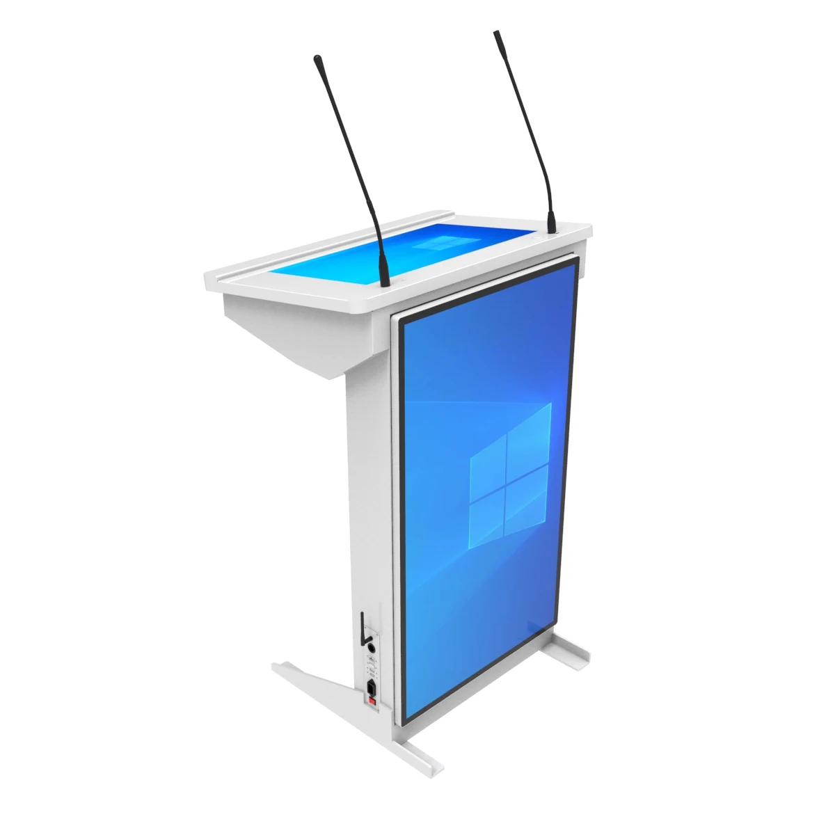 Educational Smart Standing Multimedia Lectern Digital Podium With Wireless Microphone Podium