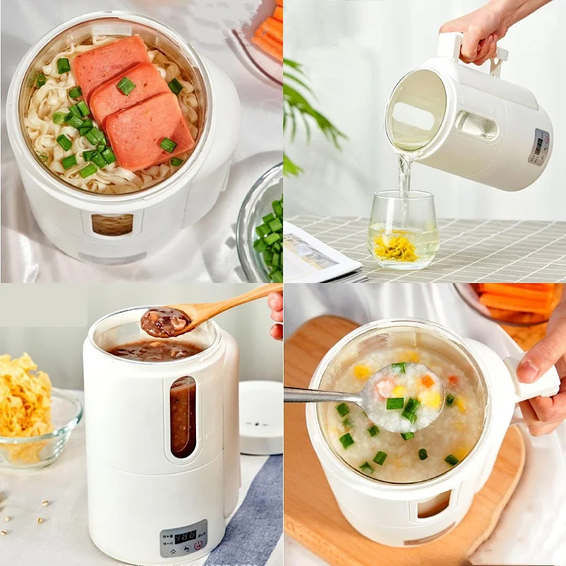 12V/24V/220V Car Electric Kettle Home Health Pot Stew Cup Travel Electric Water Cup Portable Multifunctional Burn Kettle 800ml