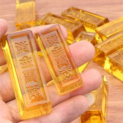 Artificial Crystal Glass Gold Bars Chinese Style Lucky Wealth Feng Shui Ornament Paperweight Photography Props Home Decor Gift