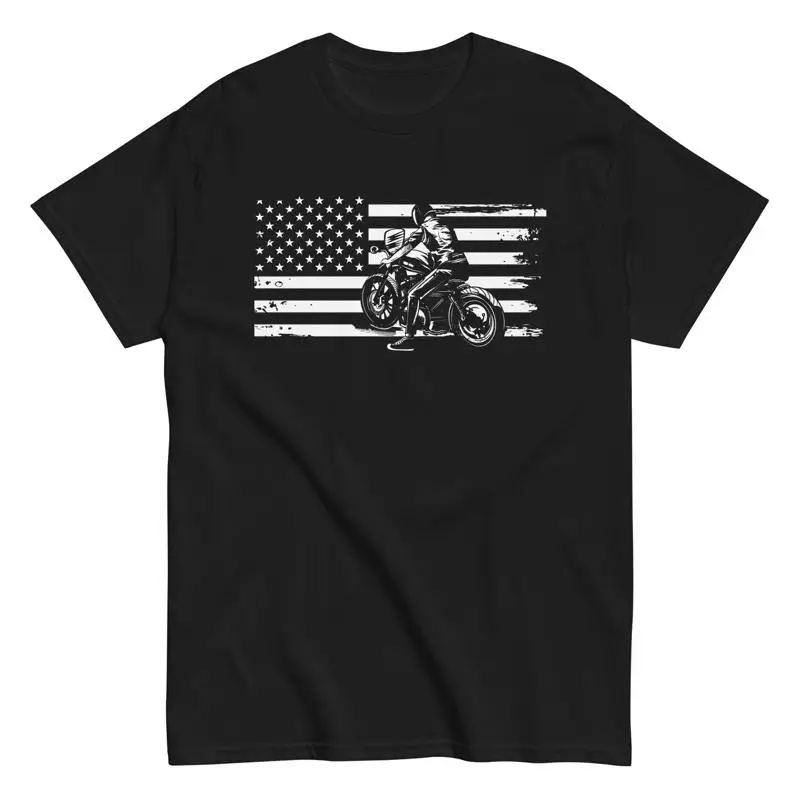 

Патриотическая байкерская футболка с флагом США для любителей мотоциклистов