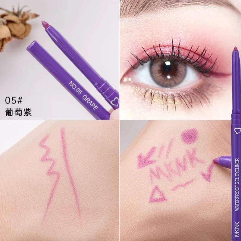 Matita eyeliner caffè nero opaca impermeabile duratura sdraiata penna gel baco da seta facile da indossare matita per eyeliner occhi cosmetici di bellezza
