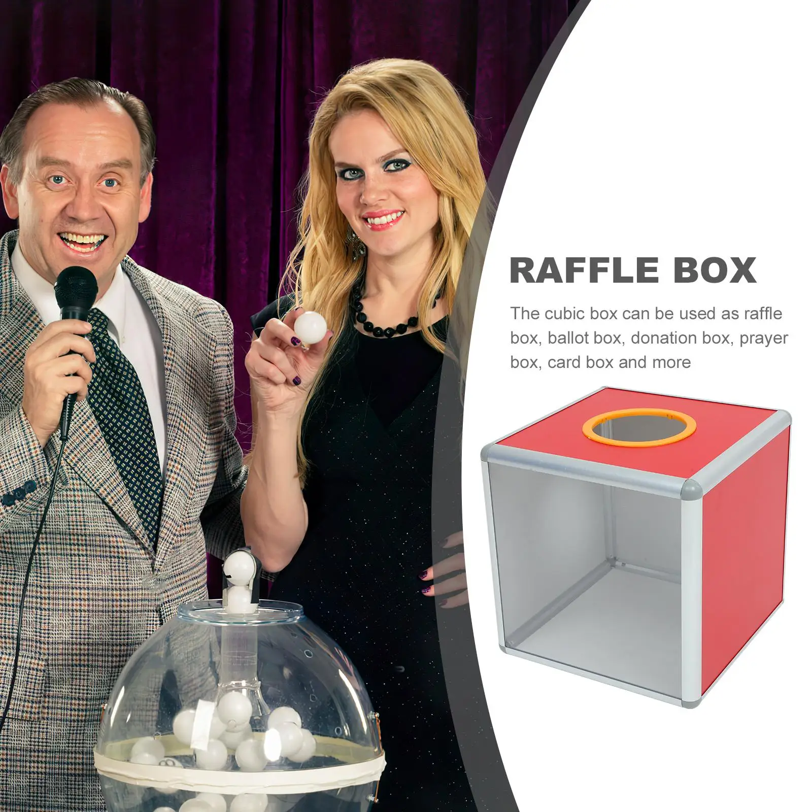 Lottery Box Raffle Boxes Mail Donation for Fundraising Voting Storage Container Red Case Lovers