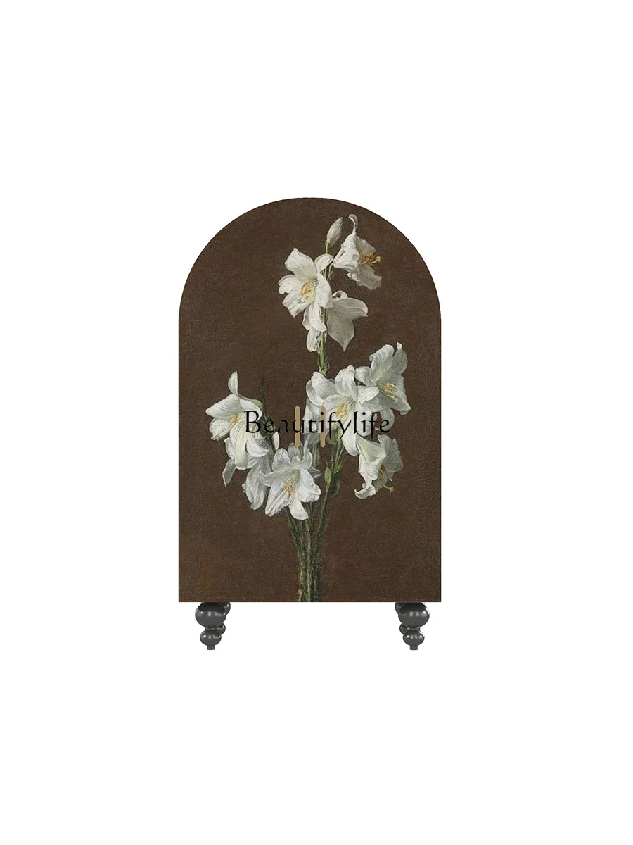 

French retro flower solid wood opposite door wardrobe decoration integrated installation-free storage cabinet