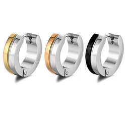 1 Pair Simple Stainless Steel Circle Hoop Earrings Silver Gold Color Earring For Women Men Punk Trendy Earring Jewelry Statement
