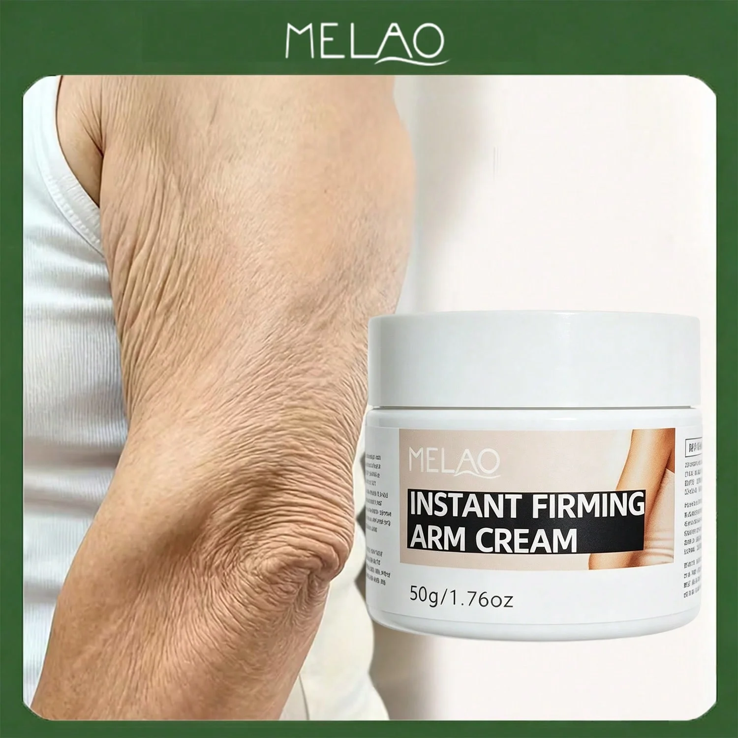 MELAO Instant Firming Arm Cream, Tightening Body Lotion for Flabby Saggy Upper Arms, Smooth Loose Skin & Improve Arm Elasticity