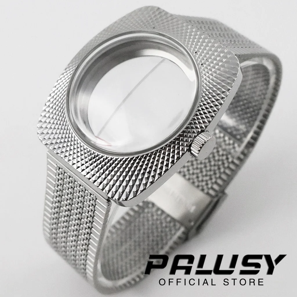 NH35 36.5 مللي متر ساعة اكسسوارات هندسية تصميم حالة قبة زجاج الأكريليك ل NH34 NH35 NH36 NH38 NH70 ساعة يد تعمل بالحركة