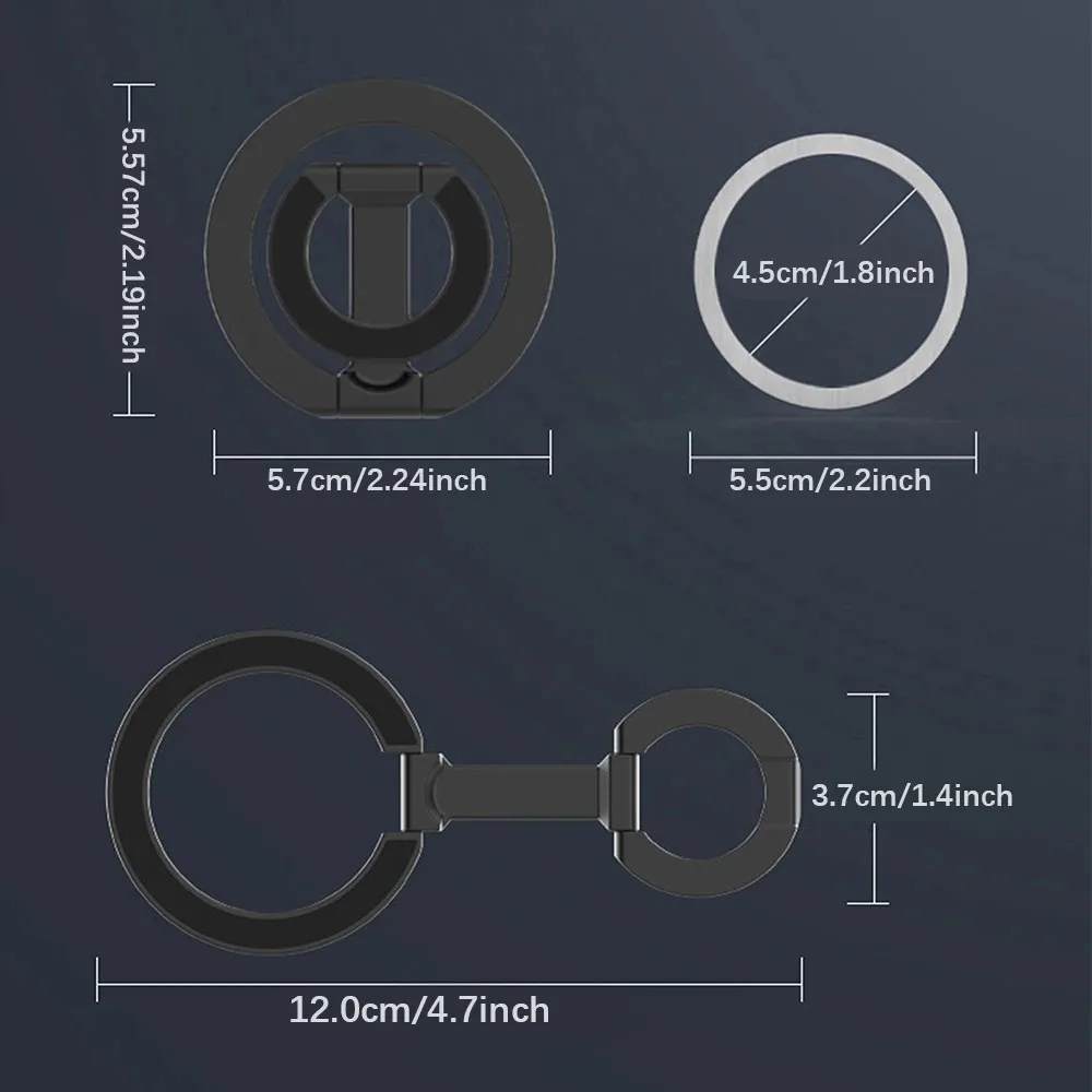 Universal Magnetic Finger Clasp Double Sided Cell Phone Grip Stand 360 Degree Rotation Cellphone Stand