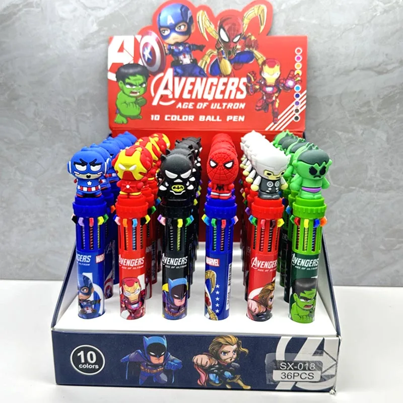 Imagem -06 - Creative Marvel 10 Colors Gel Pen Cartoon Hero Series 0.7 mm Ball Pens Promotional Gift Office School Writing Supplies 24 Pcs