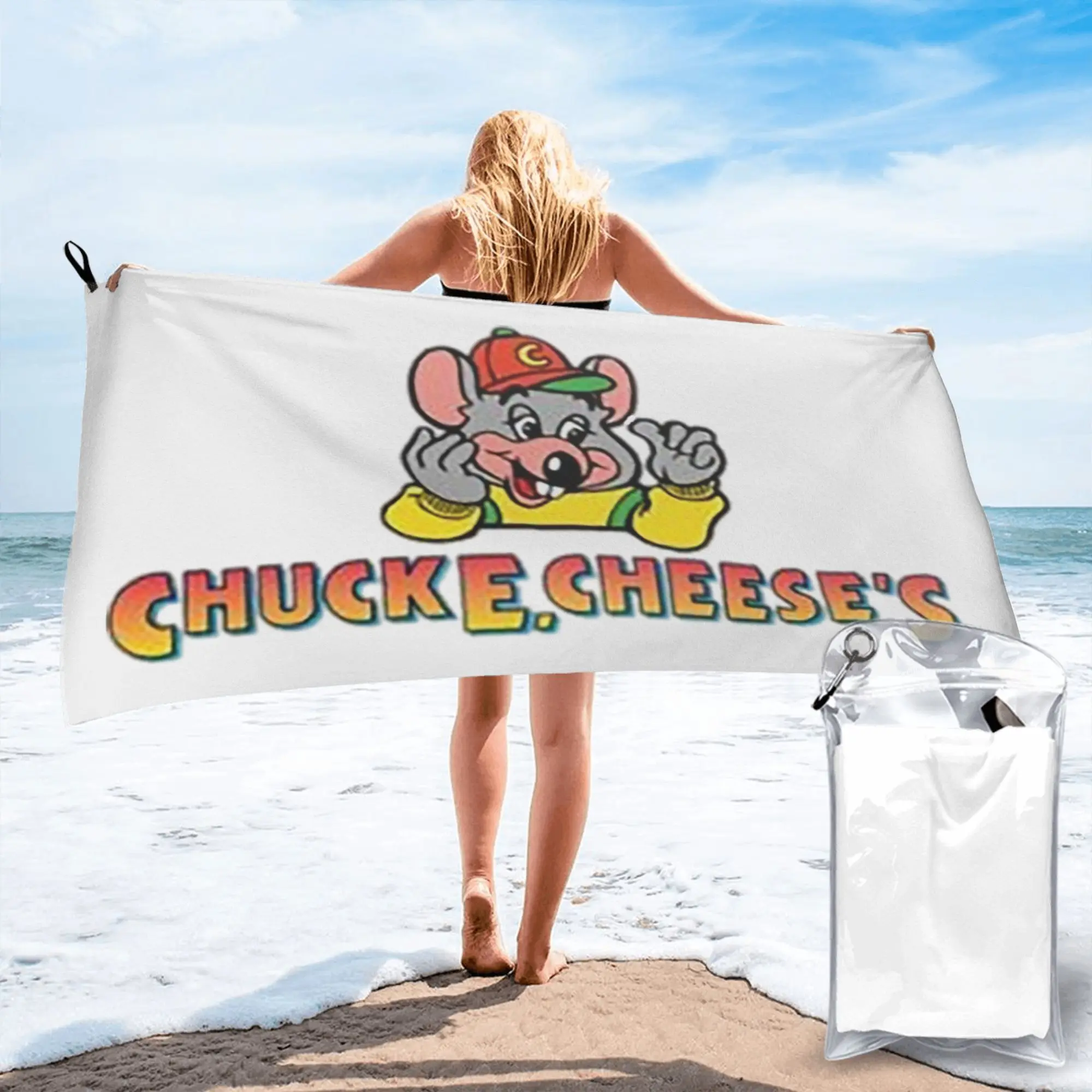 Chuck E Cheese  Beach Towel Soft Microfiber Quick Dry Absorbent Quick Towels For Swimming