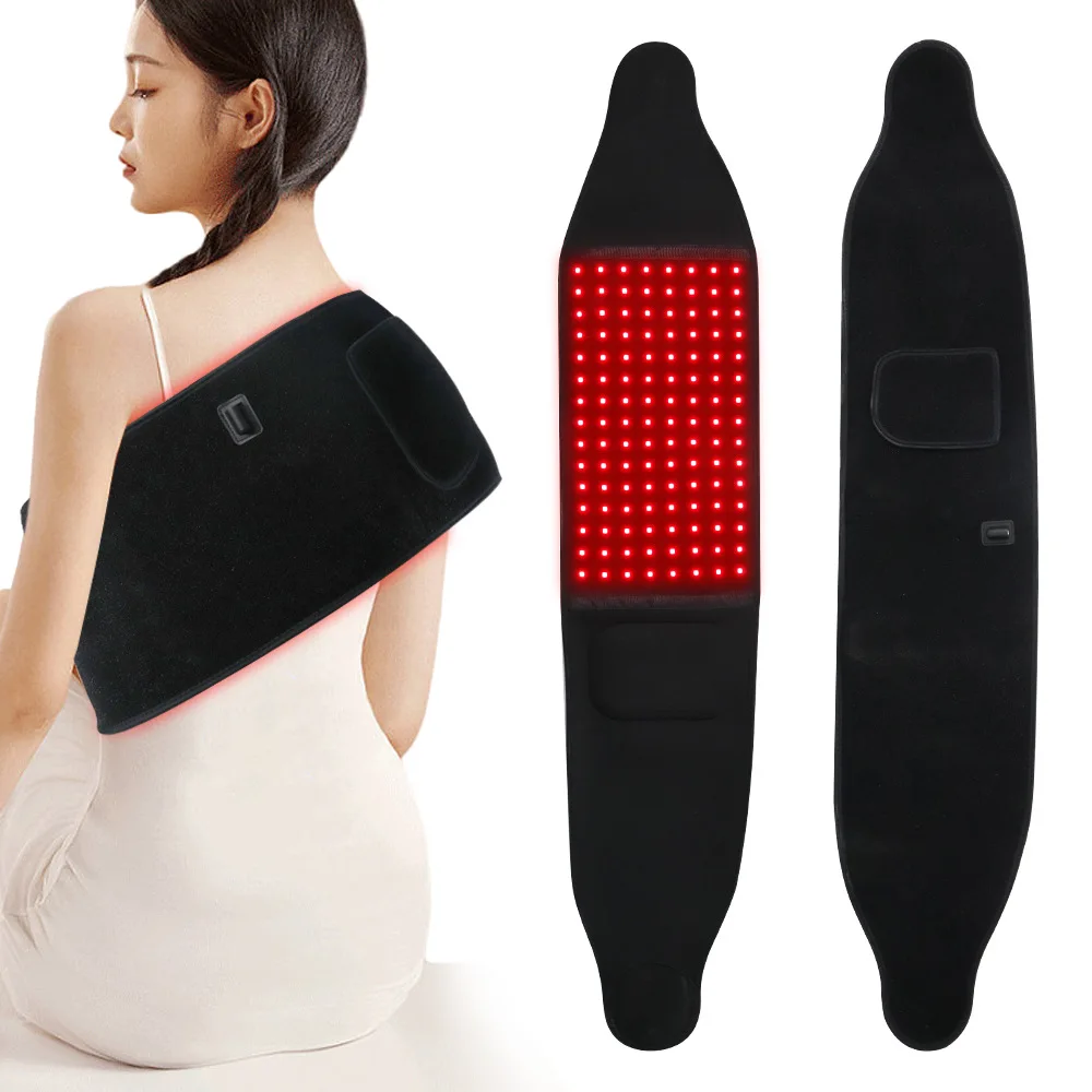 

Red light physiotherapy waist belt 120 lamp beads 660nm850nm infrared pulse heating strap led belt
