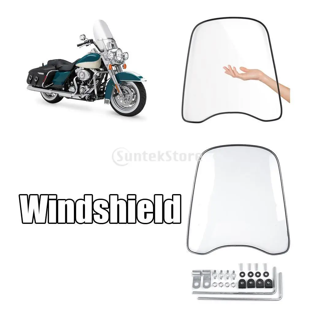 Transparent Front PC Windscreen Windproof Shield Universal Motorcycle Scooter ATV Wind Deflector Guard