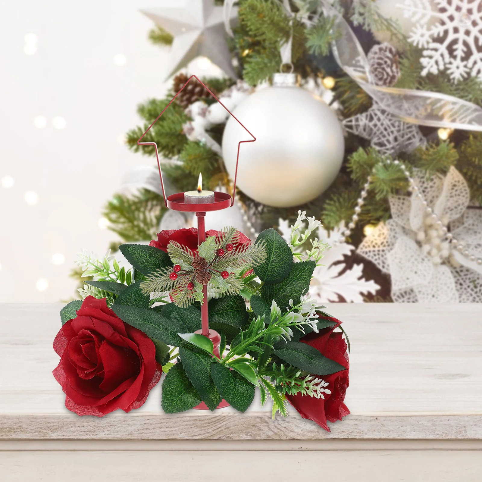

Simulated Rose Wreath European Style Romantic Wedding Home Decor Artificial Flower Ring Centerpiece