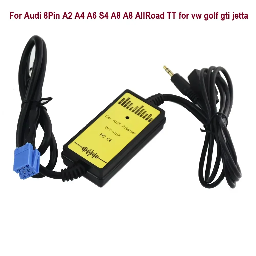 8Pin For Audi A2 A4 A6 S4 A8 A8 AllRoad TT For vw golf gti jetta Car MP3 Audio USB AUX Adapter 3.5mm interface AUX CD Changer