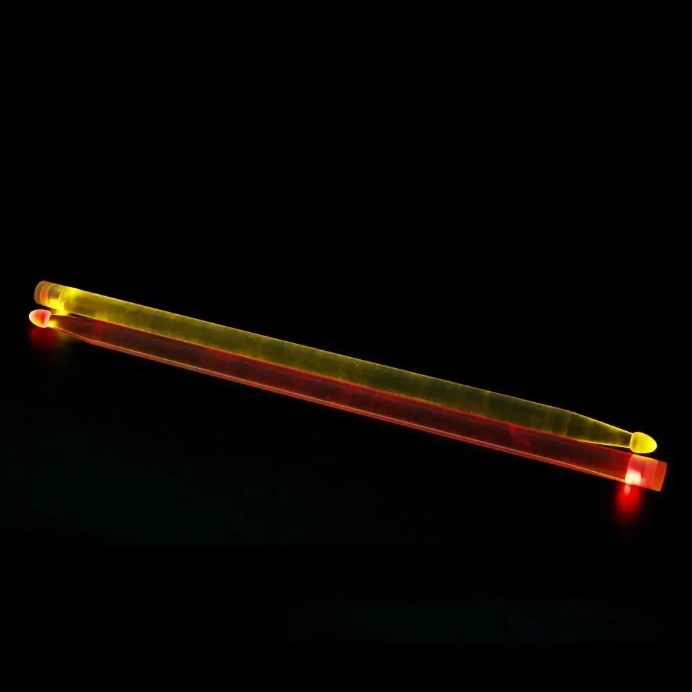 

2Pcs Colorful 5A Luminous Drum Stick Acrylic Glow in The Dark Light Up Drum Sticks Bright Light Percussion