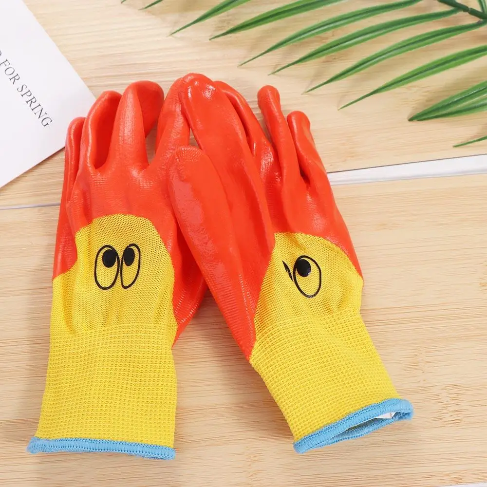 Guantes de jardinería de seguridad, guantes de jardín impermeables con corte antimordeduras para niños, guantes protectores de látex antipuñaladas para niños, recoger conchas