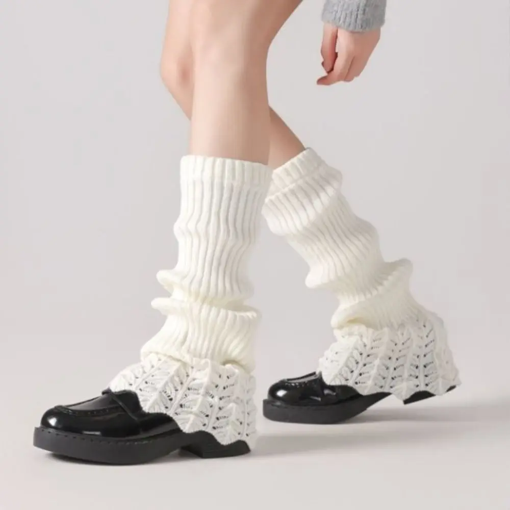 

Simple Y2K Women Knitted Leg Warmers Sweet Solid Color Girl's Boots Heap Socks Soft Breathable Middle Tube Socks Harajuku