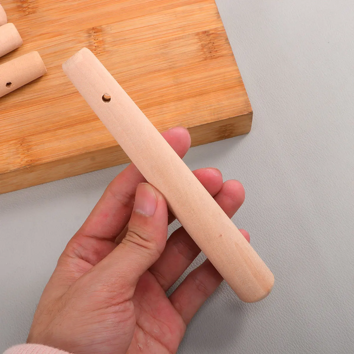 4 قطعة الغذاء الخشبي الخالط الخشب الطبيعي مدقة مقبض طويل تصميم مريح لطحن هريس الصلصات الحساء موخيتو كوكتيل #2