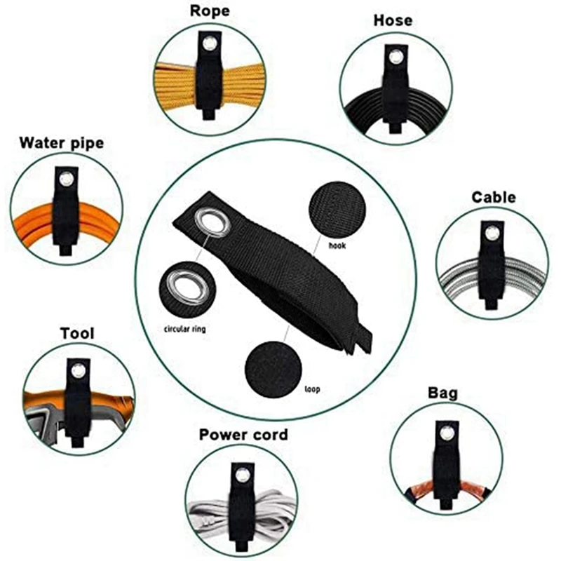 12 PCS Extension Cord Holder Organizer, Hook And Loop Extension Cord Organizer Hanger, Cable Straps For Cords