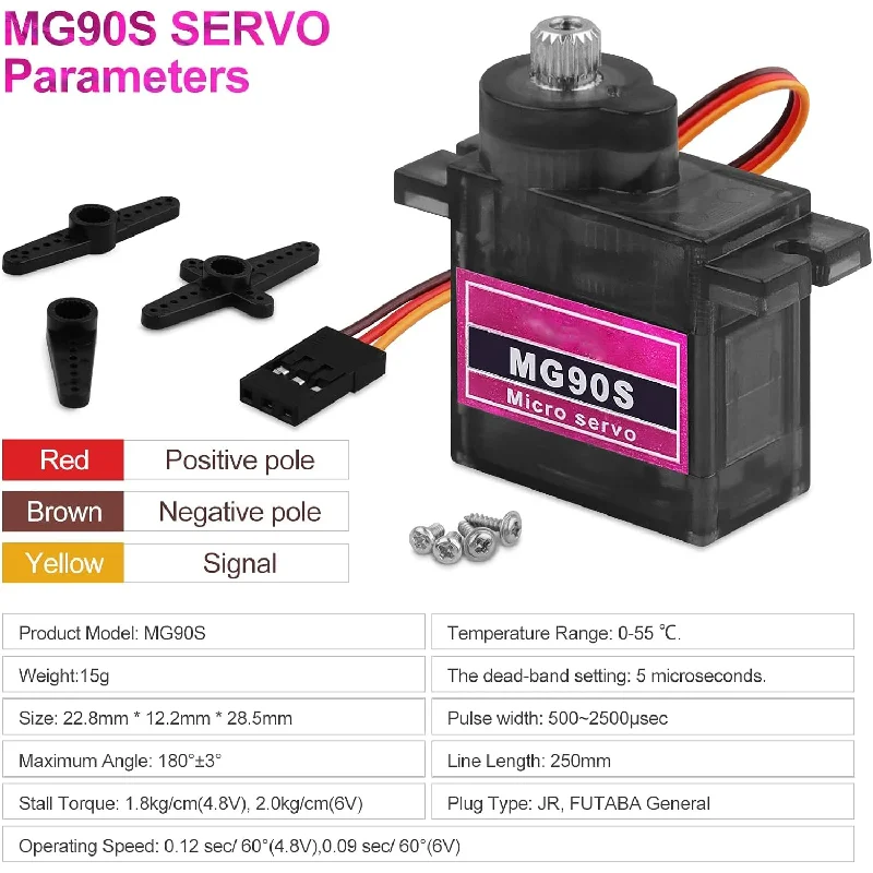 1/5/10pcs MG90S 9g Metal Gear Micro Tower Pro Servo Upgraded SG90 Digital Micro Servos for RC Vehicle Helicopter Boat Car Models