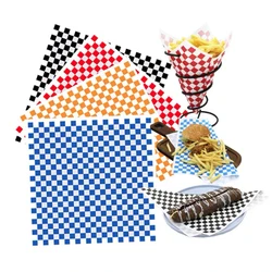 100sheets Kitchen Baking Paper Cake Box Liner Oil Absorbing Paper Plaid Plate Liner Hamburger Bread Sandwich Coating Paper
