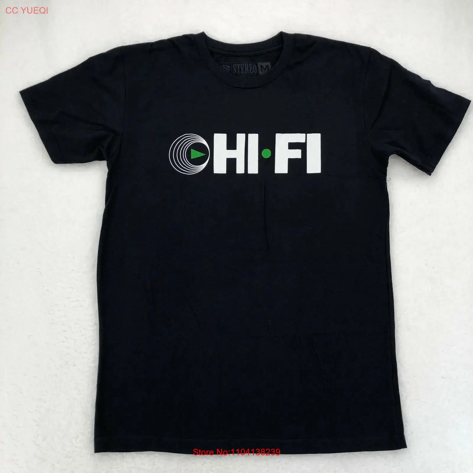 Stereo Sound Agency Hi-FI T-shirt Medium Mens Dark Blue Graphic Tee NWOT long sleeves