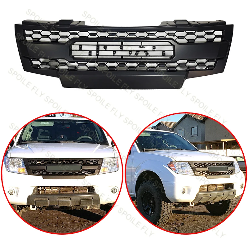 

For NISSAN Frontier / Navara D40 2009-2021 High Quality ABS Car Front Bumper Grille Modification TRD Grill Racing Grills Black