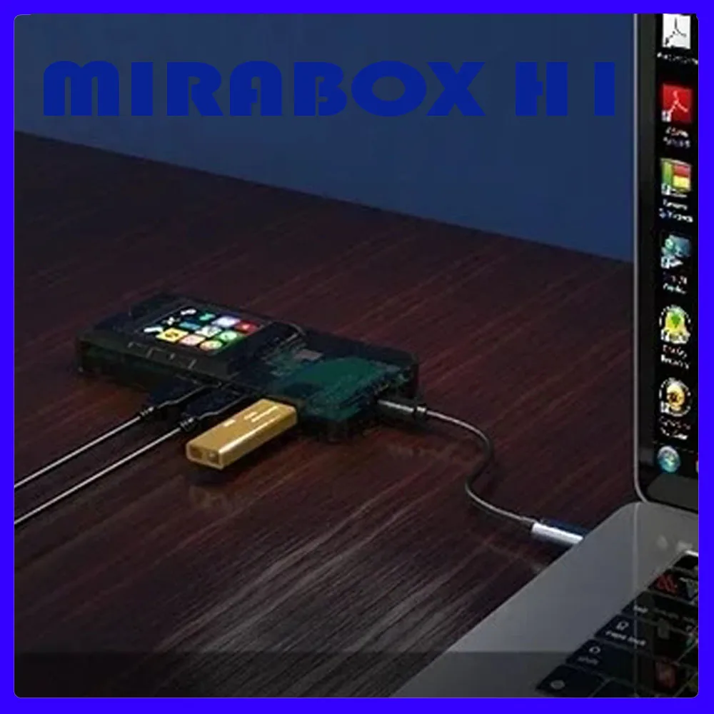 mirabox-h1-type-c-station-d'accueil-visuelle-port-reseau-station-d'accueil-avec-console-bouton-personnalise-lecteur-de-carte-tf-sd-original