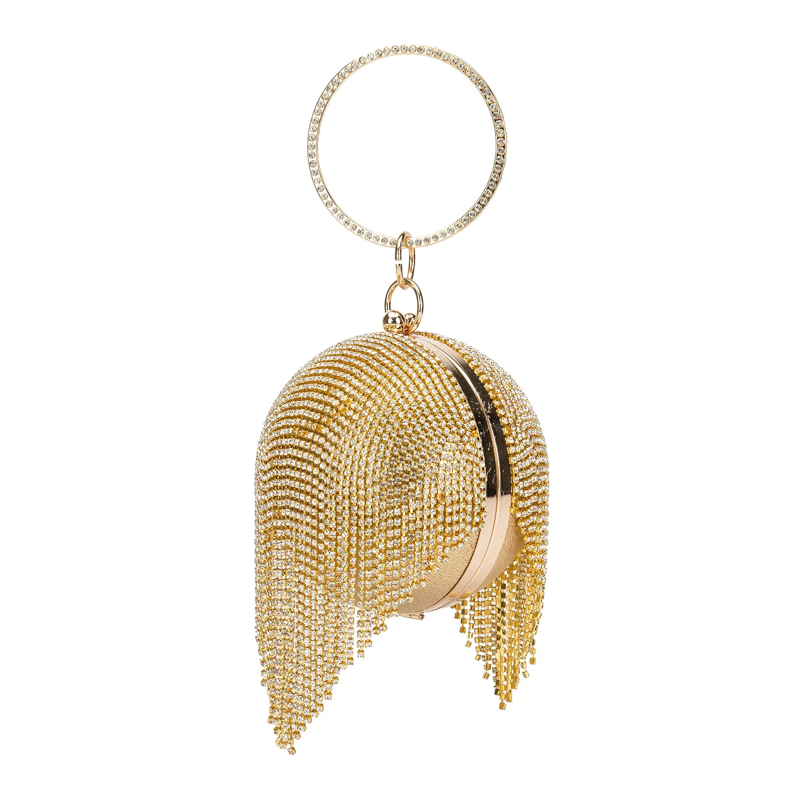 

Shiny Diamond Ball Bag Temperament Elegant Fashion Dinner Bag Big Bracelet Hand Bag Banquet Wedding Party Purses Luxury Designer