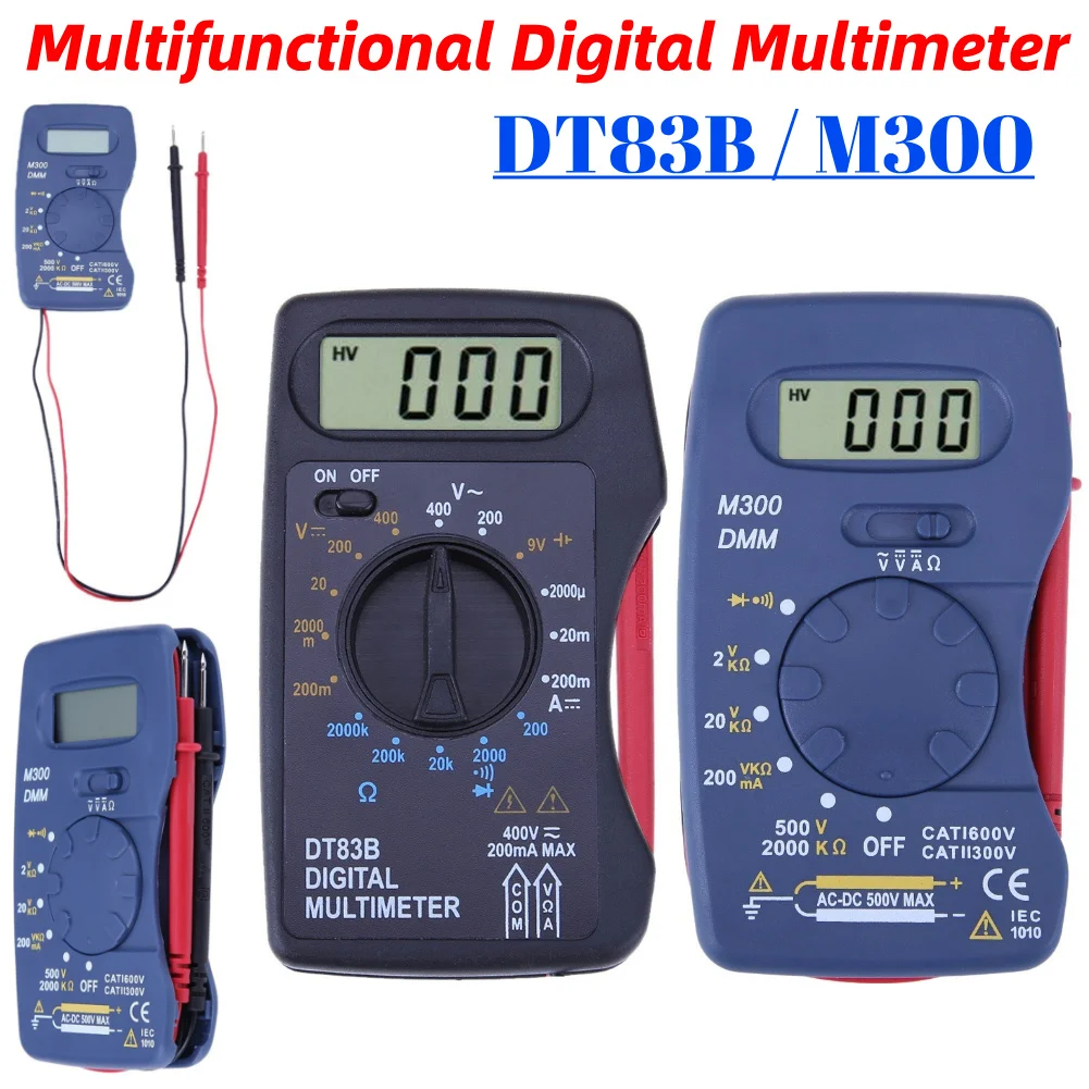 Multifunctional Digital Multimeter DT83B/M300 Auto Ultra-thin Mini Pocket Integrated Multimeter AC DC Ammeter Voltmeter Ohmmeter