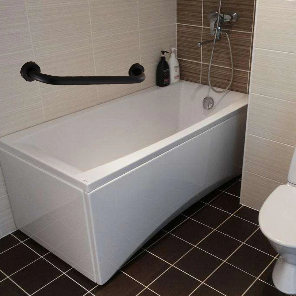 

43 см черный поручень для ванной комнаты из нержавеющей стали, настенный безопасный поручень, нескользящая опора для унитаза для детей пожилого возраста, коррозия