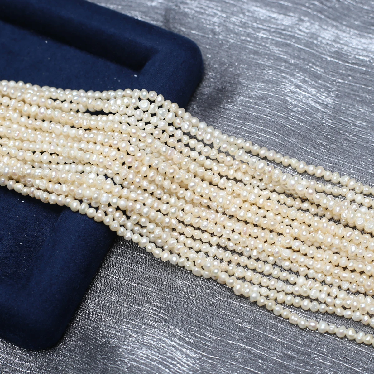 Natural Freshwater Pearl 2-3mm Near Round Loose Beads Charms for DIY Women Men Necklace Jewelry Making Accessories Daily Gifts