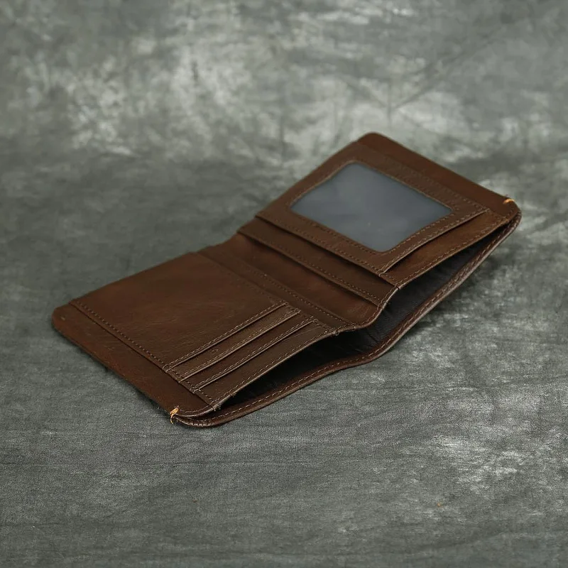 Klip Uang Tas Kantong Lipat Pria Multi Kartu Dompet Kulit Sapi Asli Dompet Organizer Tiket Tempat Kartu Kredit Bank