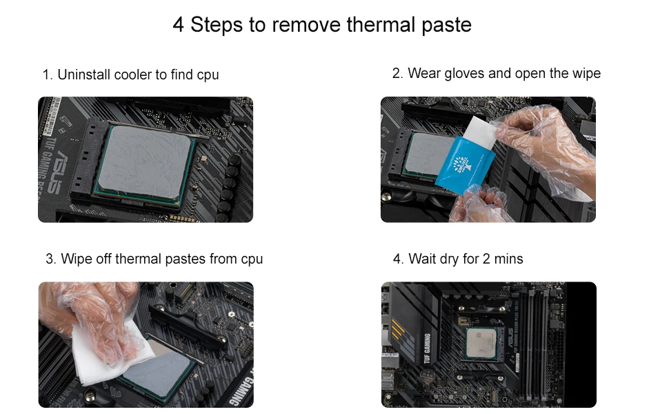 New Thermal Paste Remover No Impurities Thermal Compound Cleaning Wipes for CPU GPU heatsink Thermal Paste (20 Pieces)