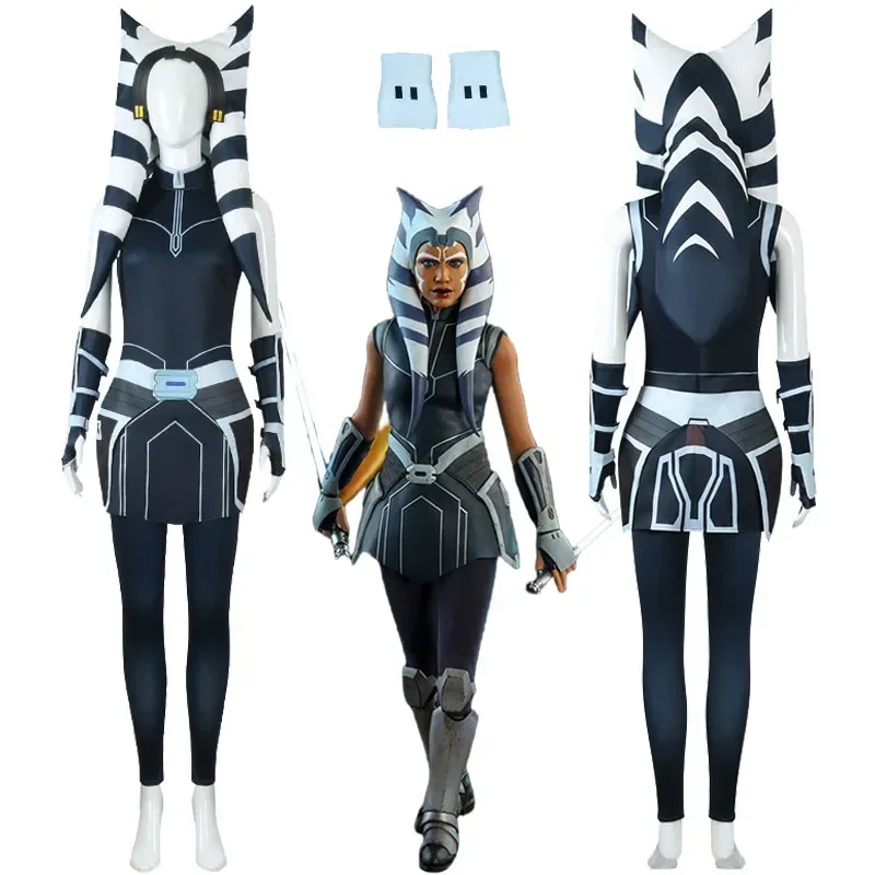 Ahsoka Tano Cosplay Costume Star and  Wars The Clone Wars Costume Hat Children Full Set Adult Halloween Party Costumes for Women