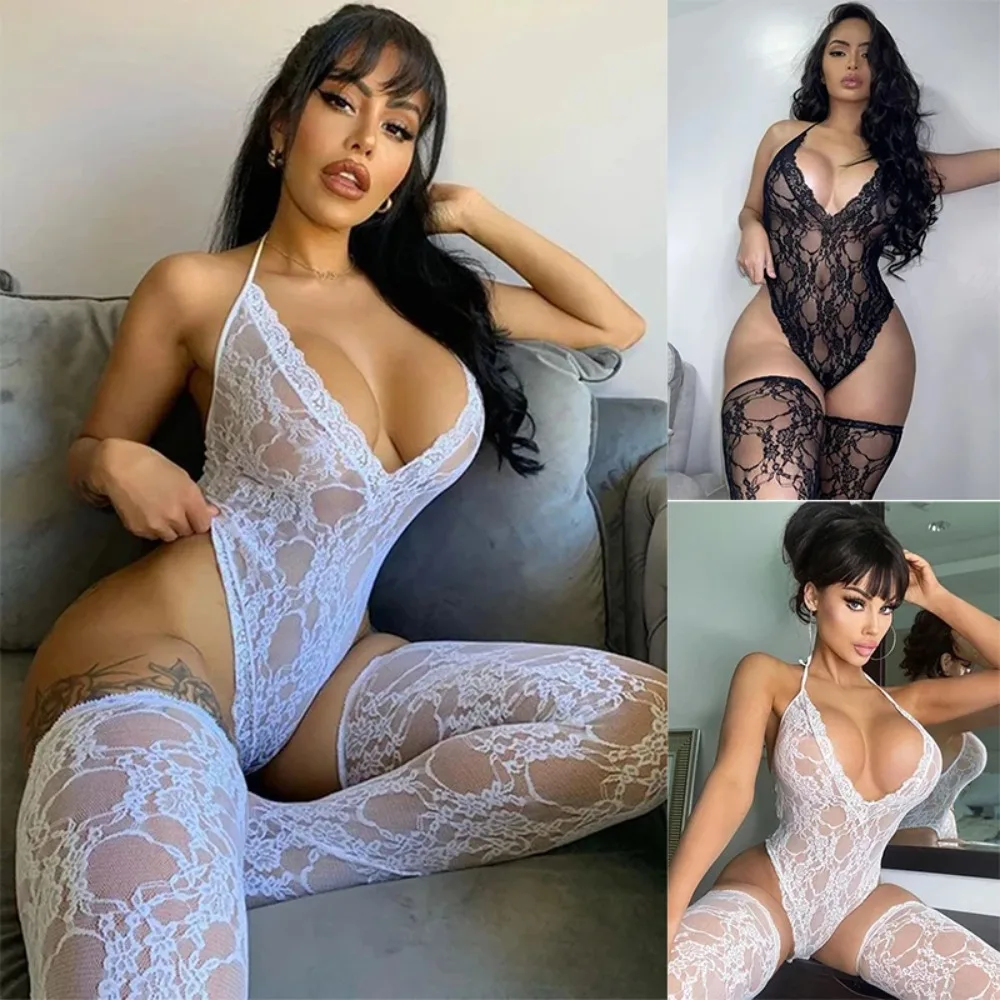 

Hot Sexy Woman Lingerie Fishnet Mesh Stocking Porno Bodystocking For Erotic Bodysuit Open Crotch Tights High Waist Pantyhose xxx