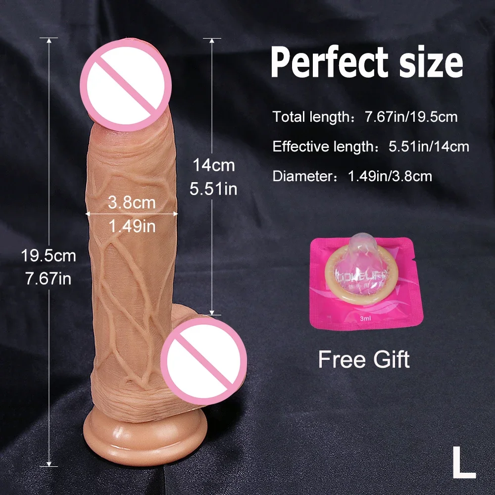 Soft Double Layer Silicone Dildo Realistic Huge Penis Suction Cup Dick Sex Toy Flexible Women G-spot Dildos Vagina Anal Massage