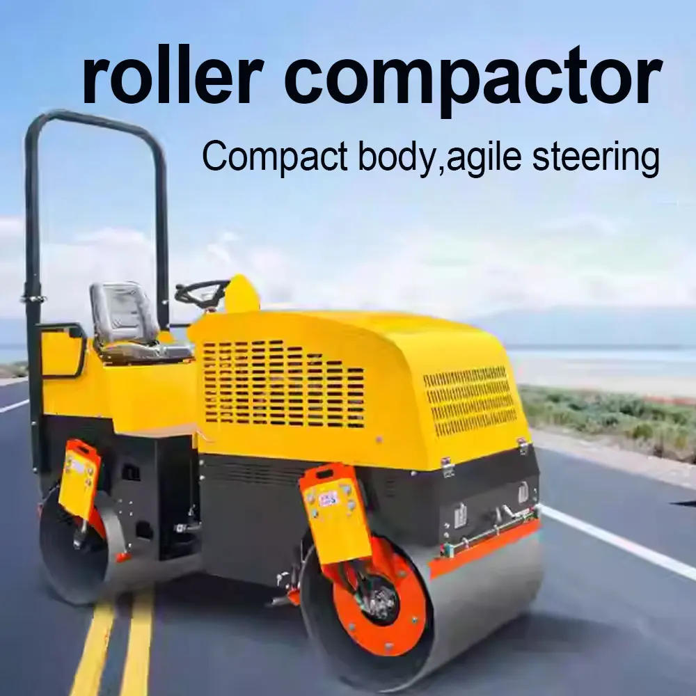 Construction 1ton 2ton 3ton Road Roller Machine Double Single Drum Road Roller Full Hydraulic Roller Compactor Machine for US
