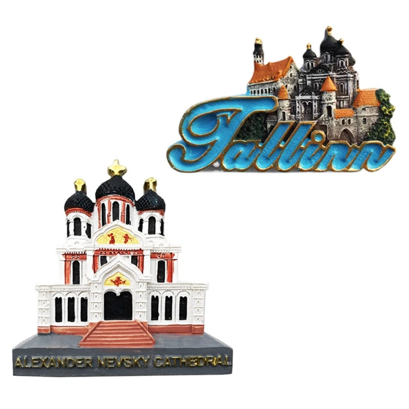 Handmade St. Alexander Levsky Cathedral in Tallinn, Estonia Fridge Magnets Tourism Souvenirs Refrigerator Magnetic Stickers