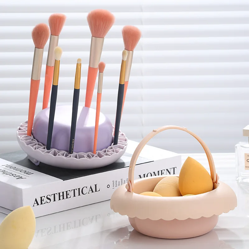 Multifunctional Silicone Makeup Brush Cleaning Case Can Be Hung To Dry All-in-one Powder Puff Beauty Tools Dry Cleaning Case