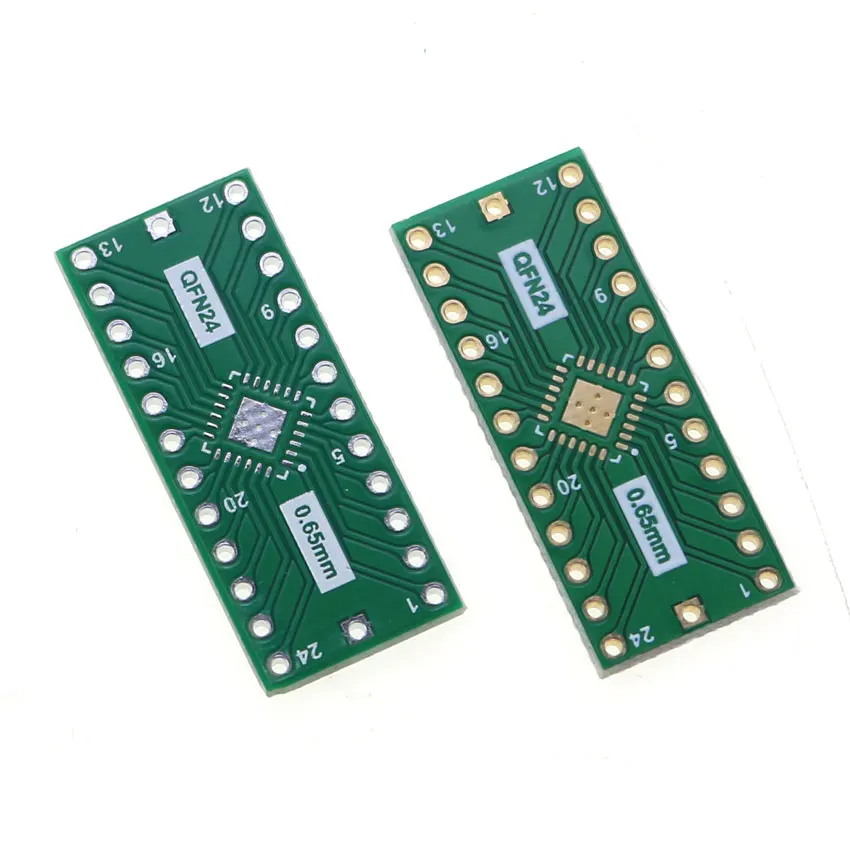 2pcs QFN24 Transfer Board Adapter PCB Pinboard SMD to DIP24 DIP 24Pin IC Test Plate 0.5mm 0.65mm 2.54mm Pitch Converter Socket