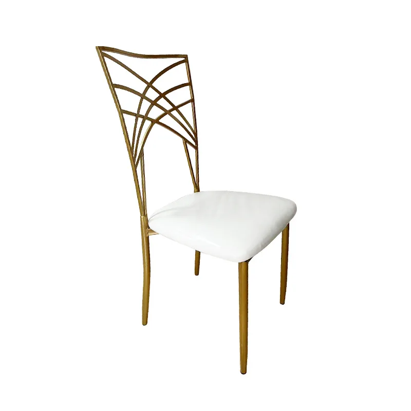 Metal Chiavari Chair Wrought Iron Cross Back Stackable Outdoor Wedding Chair Durable for Restaurant Banquet Party Easy Setup