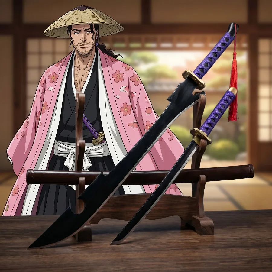 

40in Anime Bleach Sword Schwert Kyoraku Shunsui Cosplay Prop Large Ninja Knife Real Size Japanese Katana Samurai Sabre Toy Gift