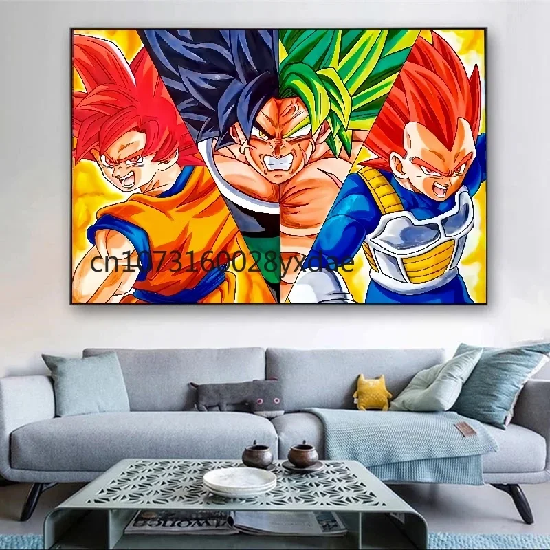 Bandai Anime Classic Poster Dragon Ball Painting Super Saiyan Vegeta Canvas No Frame Wall Art Prints Decor Bedroom Home Picture