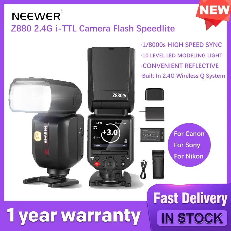 Neewer-カメラフラッシュライト、ソニー、ニコン、キヤノンカメラ、ttl