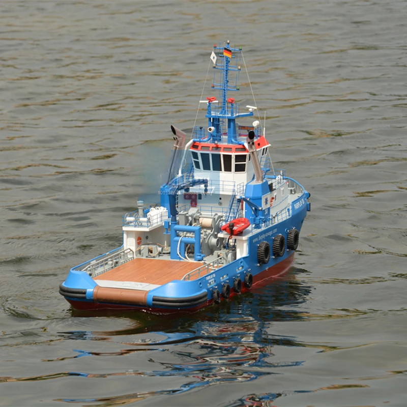 1/50 RC Port Ship Tug Model LED Light Sprinkler Glass Fiber Reinforced Plastic Hull Finished Ship Model