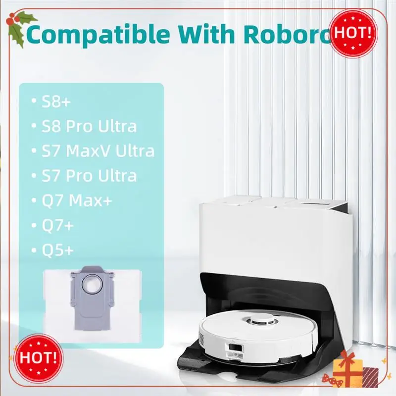 أكياس غبار أجزاء بديلة ABLE لـ Roborock S8+/S8 Pro Ultra/S7 Maxv Ultra /S7 Pro Ultra/Q7+/Q7 Max+/Q5+ مستند فارغ ذاتي الفراغ